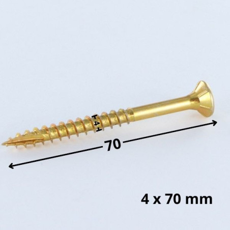 1 x Viti per legno TEKOR Testa Forata Dentellato 4X70 Filettata Su 42 T20 ZBCR3+ cut Chiodo Anti-Spacco 17
