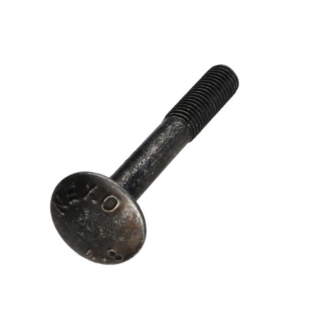 1 x Testa Poelier Con Colletto Quadrato M8X60 Filettata Su 22 Filettatura Parziale Acciaio Zincato Nero