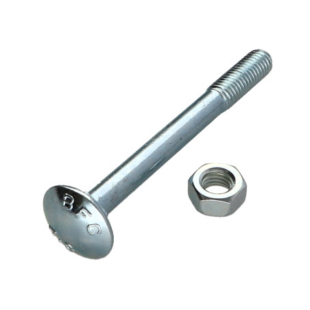 1 x Testa Poelier Con Colletto Quadrato M8X80 Filettata Su 22 Filettatura Parziale Zincate