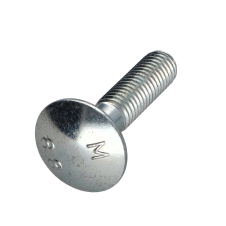 1 x Testa Poelier Con Colletto Quadrato M8X35 Filettatura Parziale Classe 8.8 Zincate