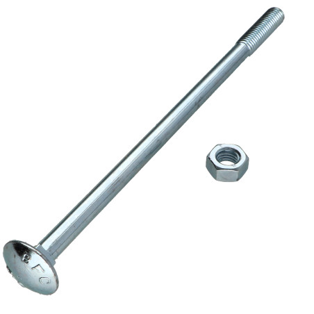 1 x Testa Poelier Con Colletto Quadrato M8X160 Filettata Su 28 Filettatura Parziale Zincate
