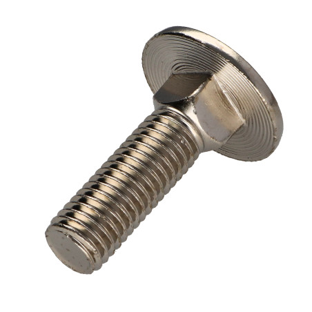 1 x Testa Poelier Con Colletto Quadrato M12X40 Filettatura Parziale Acciaio Nichel