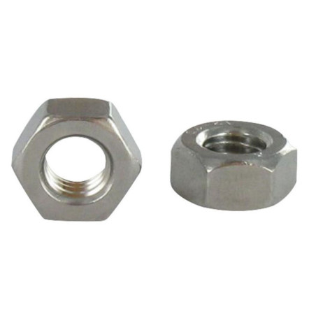 1 x Dado Esagonale Basso/Controdado Passo Sinistro M8 Passo Fino Passo 100 Acciaio Inox A4