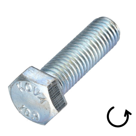 1 x Vite Per Metalli Testa Esagonale Passo Sinistro M12X60 Classe 10.9 acciaio geometico