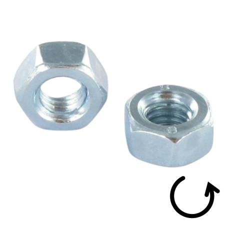 1 x Dado esagonale M16 Passo Sinistro Classe 8 Zincate