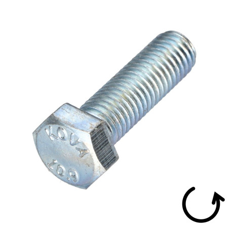 1 x Vite Per Metalli Testa Esagonale Passo Sinistro M8X40 Classe 10.9 acciaio geometico