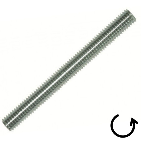 1 x Barra Filettata M16 Lunghezza 1 Metro Passo Sinistro Zincate
