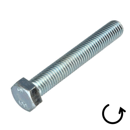 1 x Vite Per Metalli Testa Esagonale Passo Sinistro M10X80 Classe 10.9 acciaio geometico