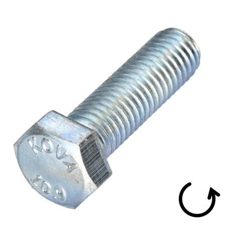 1 x Vite Per Metalli Testa Esagonale Passo Sinistro M4X30 Classe 10.9 acciaio geometico