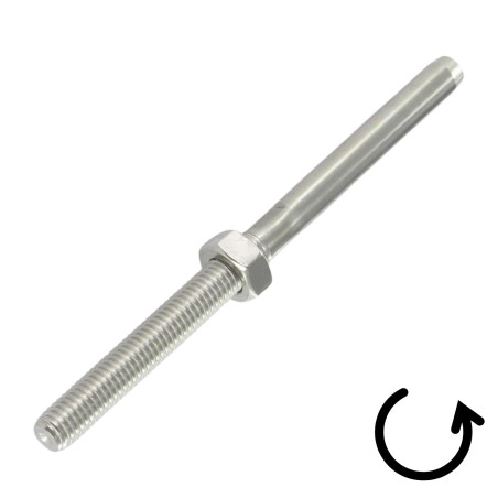 1 x Punta per crimpare la filettatura Passo Sinistro Acciaio Inox A4 Cavo 4 Lunghezza Totale 110