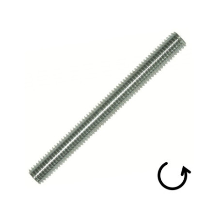 1 x Barra Filettata M12 Lunghezza 1 Metro Passo Sinistro Acciaio Inox A2