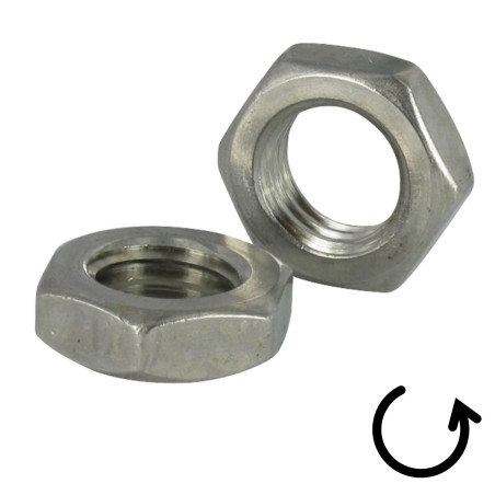 1 x Dado esagonale Passo Sinistro M5 Acciaio Inox A2