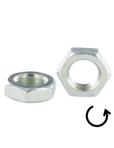 Dado Esagonale Basso/Controdado M12 Passo Sinistro Zincate 2
