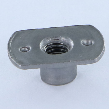 1 x Dado Cilindrico A Saldare valuta M5 19X11 altezza 7.8 Acciaio Grezzo