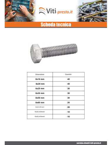 1 x Set 570 Vite Per Metalli Testa Esagonale...