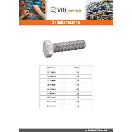 1 x Set 570 Vite Per Metalli Testa Esagonale Discussione completa Acciaio Inox A4