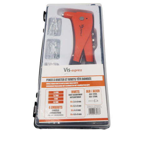 1 x Set rivettatrice manuale Con Rivetti