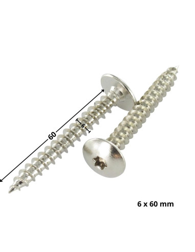1 x Vite Bandella 6X60 Filettatura Parziale T30...
