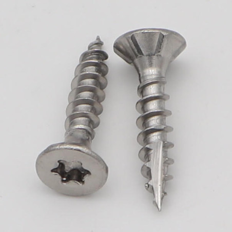 1 x Set 1200 Viti per legno TEKOR Testa Forata Dentellato Torx Acciaio Inox A2