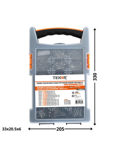 1 x Set 1200 Viti per legno TEKOR Testa Forata...
