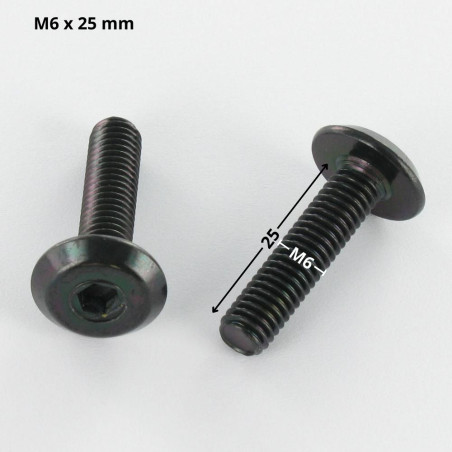 1 x Vite Per Metalli Piatta Chiave Esagonale Da 4 M6X25 Acciaio Zincato Nero