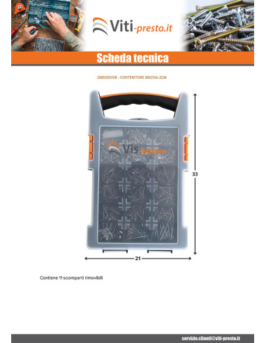 1 x CASO MAGAZZINAGGIO 338X210X62