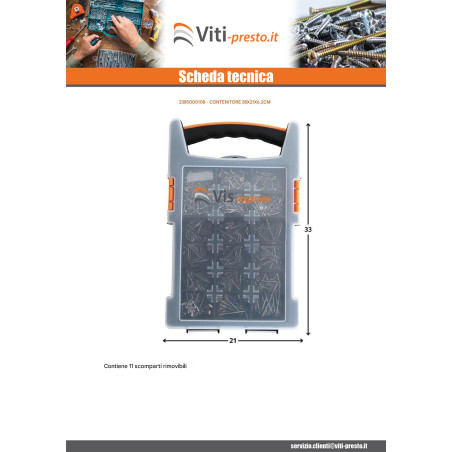 1 x CASO MAGAZZINAGGIO 338X210X62