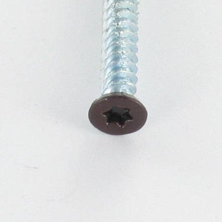 1 x Vite Calcestruzzo Testa Forata ROSSO 7,5 x 120 T30 Zincate Ral8017 Marrone Cioccolato