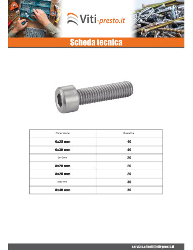 1 x Set 620 Vite Per Metalli A Esagono...