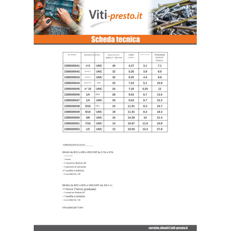 1 x KIT +NET RAPPORTO M12X18 Passo 175