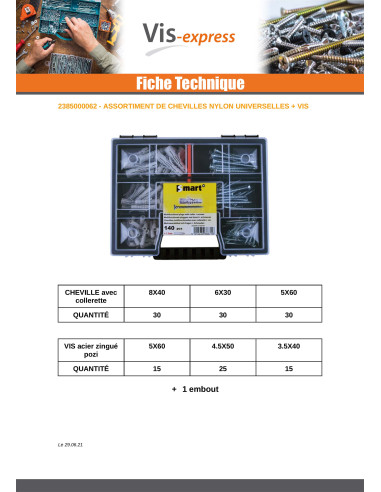 1 x Set 140 Tassello Con Vite