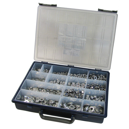 1 x Set 1760 Rondella / Dado esagonale / dado autobloccante Acciaio Inox A2