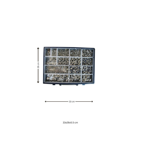 1 x Set 1760 Rondella / Dado esagonale / dado autobloccante Acciaio Inox A2