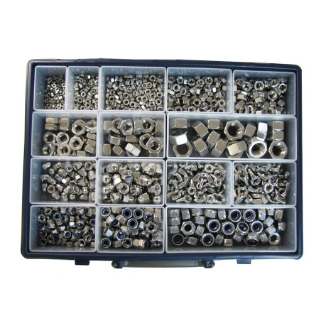 1 x Set 1140 Dado esagonale /FRENO/OCCHIO/ORECCHIO Acciaio Inox A2
