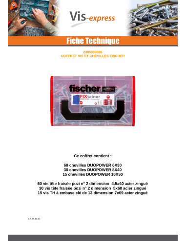 1 x Set Vite E Tassello Fischer FISSATORE
