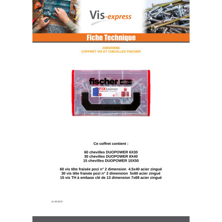 1 x Set Vite E Tassello Fischer FISSATORE