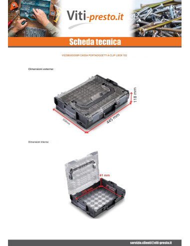 1 x CASO MAGAZZINAGGIO RITAGLIABILI LBOX 102