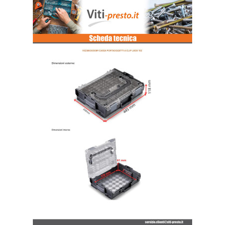 1 x CASO MAGAZZINAGGIO RITAGLIABILI LBOX 102