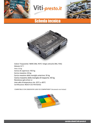 1 x CASO MAGAZZINAGGIO RITAGLIABILI LBOX 102
