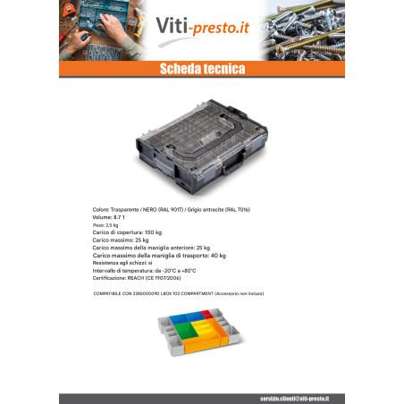 1 x CASO MAGAZZINAGGIO RITAGLIABILI LBOX 102