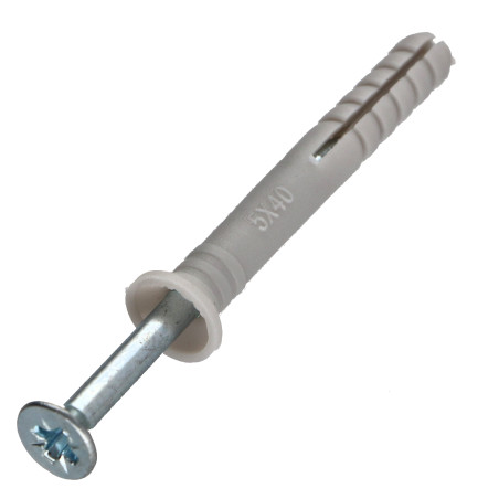 1 x Tassello A Battuta Testa Forata 5X40 + Vite 3,5X45