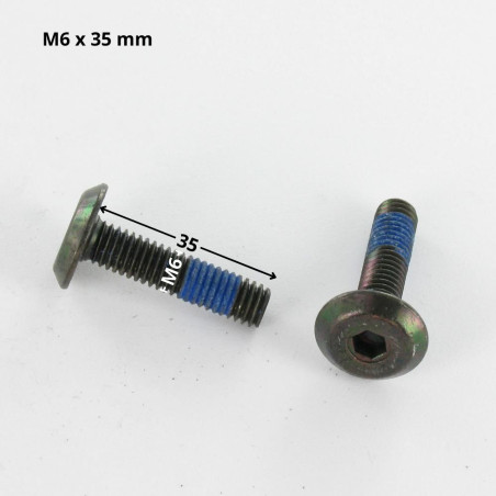 1 x Vite Per Metalli Piatta Chiave Esagonale Da 4 M6X35 Frenafiletti Tuflok Acciaio Zincato Nero