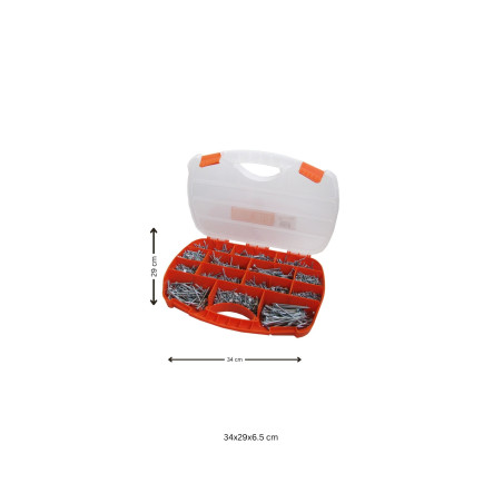 1 x Set 1700 Viti per legno TEKOR Testa Forata Torx cut Chiodo Anti-Spacco 17 Zincate Con Punta