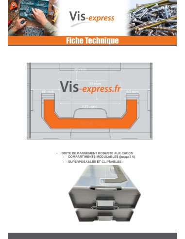 1 x CASO MAGAZZINAGGIO RITAGLIABILI L-BOXX MINI