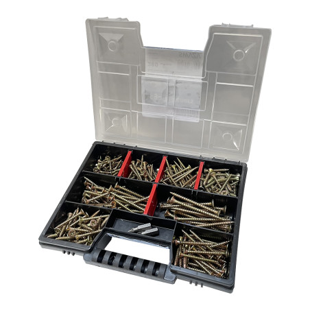 1 x Set 280 Vite Per Legno E Truciolato Testa Forata Torx cut Chiodo Anti-Spacco 17 Bicromato