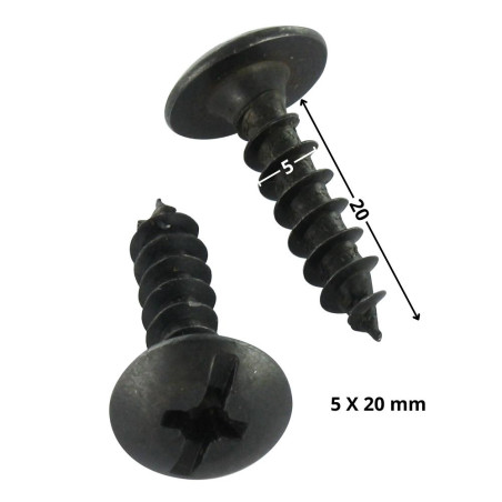1 x Vite Bandella Pozi PZ6 5X20 Acciaio Zincato Nero