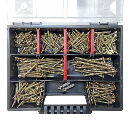 1 x Set 280 Vite Per Legno E Truciolato Testa Forata Torx cut Chiodo Anti-Spacco 17 Bicromato