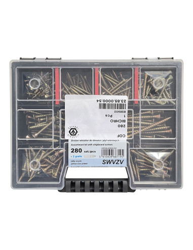 1 x Set 280 Vite Per Legno E Truciolato Testa...