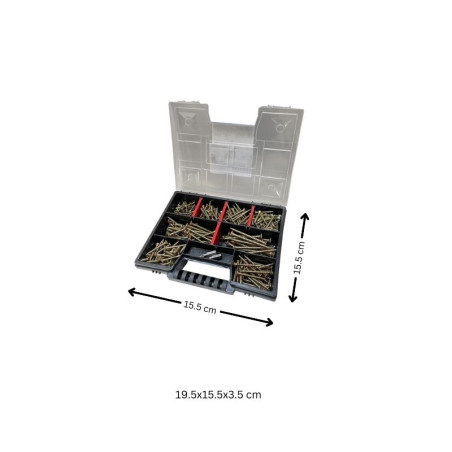 1 x Set 280 Vite Per Legno E Truciolato Testa Forata Torx cut Chiodo Anti-Spacco 17 Bicromato