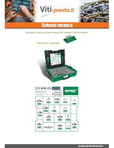 1 x Set 2446 Spax Testa Forata T+STAR+ WIROX